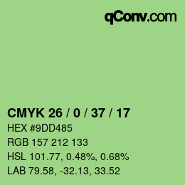 Color code: CMYK 26 / 0 / 37 / 17 | qconv.com