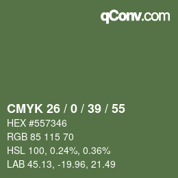 Código de color: CMYK 26 / 0 / 39 / 55 | qconv.com