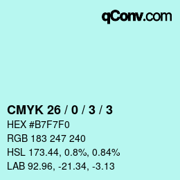 カラーコード: CMYK 26 / 0 / 3 / 3 | qconv.com