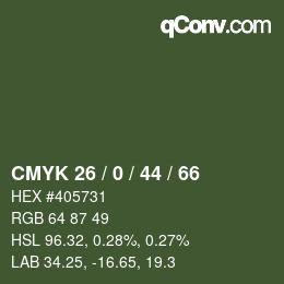Código de color: CMYK 26 / 0 / 44 / 66 | qconv.com