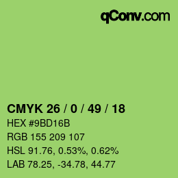 Color code: CMYK 26 / 0 / 49 / 18 | qconv.com