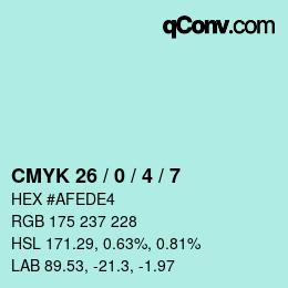 カラーコード: CMYK 26 / 0 / 4 / 7 | qconv.com
