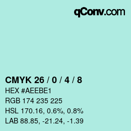 カラーコード: CMYK 26 / 0 / 4 / 8 | qconv.com