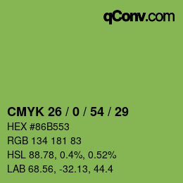 Código de color: CMYK 26 / 0 / 54 / 29 | qconv.com