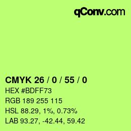 Código de color: CMYK 26 / 0 / 55 / 0 | qconv.com