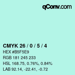 Color code: CMYK 26 / 0 / 5 / 4 | qconv.com