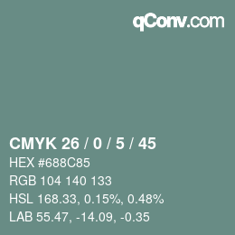 Código de color: CMYK 26 / 0 / 5 / 45 | qconv.com