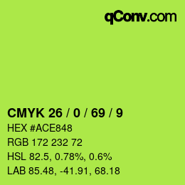 颜色代码: CMYK 26 / 0 / 69 / 9 | qconv.com