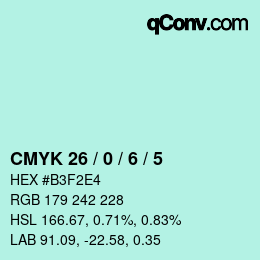 Color code: CMYK 26 / 0 / 6 / 5 | qconv.com