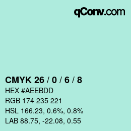 颜色代码: CMYK 26 / 0 / 6 / 8 | qconv.com