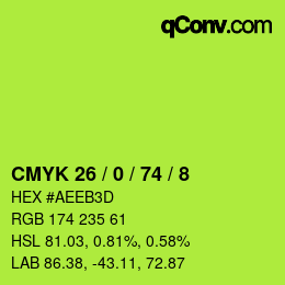 Color code: CMYK 26 / 0 / 74 / 8 | qconv.com