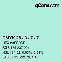 Color code: CMYK 26 / 0 / 7 / 7 | qconv.com