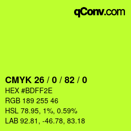 颜色代码: CMYK 26 / 0 / 82 / 0 | qconv.com