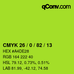 颜色代码: CMYK 26 / 0 / 82 / 13 | qconv.com