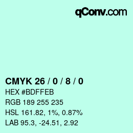 Color code: CMYK 26 / 0 / 8 / 0 | qconv.com