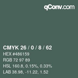 Código de color: CMYK 26 / 0 / 8 / 62 | qconv.com