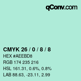 カラーコード: CMYK 26 / 0 / 8 / 8 | qconv.com