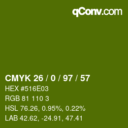Código de color: CMYK 26 / 0 / 97 / 57 | qconv.com