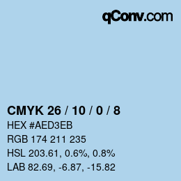 Color code: CMYK 26 / 10 / 0 / 8 | qconv.com