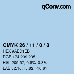 颜色代码: CMYK 26 / 11 / 0 / 8 | qconv.com