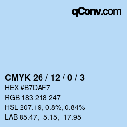Color code: CMYK 26 / 12 / 0 / 3 | qconv.com