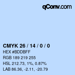 Color code: CMYK 26 / 14 / 0 / 0 | qconv.com