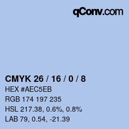 カラーコード: CMYK 26 / 16 / 0 / 8 | qconv.com