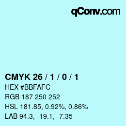 Color code: CMYK 26 / 1 / 0 / 1 | qconv.com
