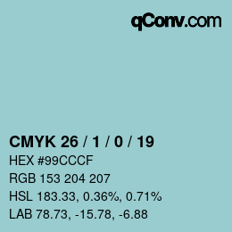 Color code: CMYK 26 / 1 / 0 / 19 | qconv.com