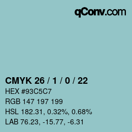 Color code: CMYK 26 / 1 / 0 / 22 | qconv.com