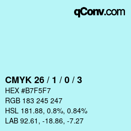 カラーコード: CMYK 26 / 1 / 0 / 3 | qconv.com