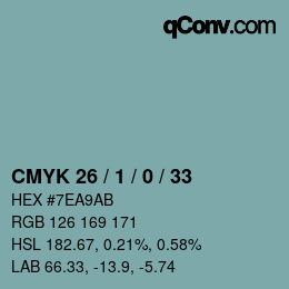 Color code: CMYK 26 / 1 / 0 / 33 | qconv.com