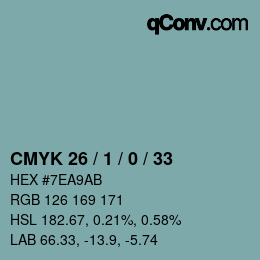 Color code: CMYK 26 / 1 / 0 / 33 | qconv.com