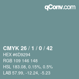 Color code: CMYK 26 / 1 / 0 / 42 | qconv.com