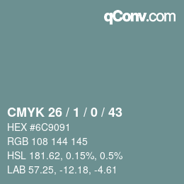 Color code: CMYK 26 / 1 / 0 / 43 | qconv.com