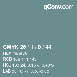 颜色代码: CMYK 26 / 1 / 0 / 44 | qconv.com