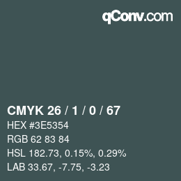 Código de color: CMYK 26 / 1 / 0 / 67 | qconv.com