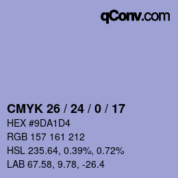 Color code: CMYK 26 / 24 / 0 / 17 | qconv.com