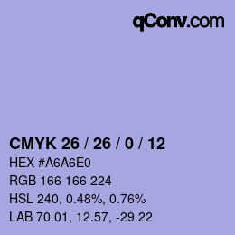 Color code: CMYK 26 / 26 / 0 / 12 | qconv.com