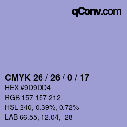 Color code: CMYK 26 / 26 / 0 / 17 | qconv.com