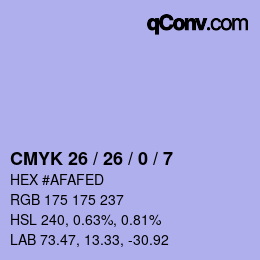 カラーコード: CMYK 26 / 26 / 0 / 7 | qconv.com