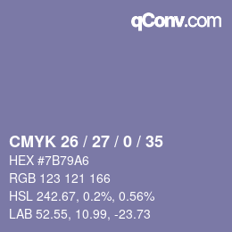 Color code: CMYK 26 / 27 / 0 / 35 | qconv.com