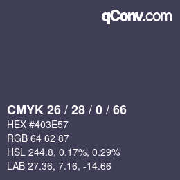 Código de color: CMYK 26 / 28 / 0 / 66 | qconv.com