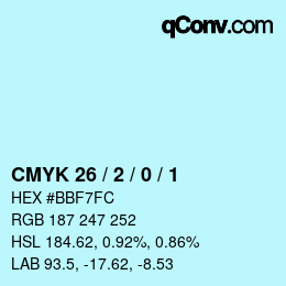 颜色代码: CMYK 26 / 2 / 0 / 1 | qconv.com