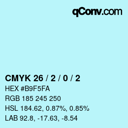 颜色代码: CMYK 26 / 2 / 0 / 2 | qconv.com