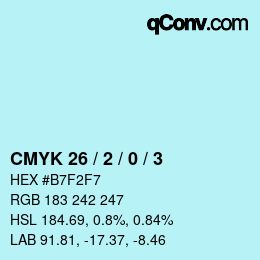 颜色代码: CMYK 26 / 2 / 0 / 3 | qconv.com