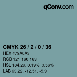 颜色代码: CMYK 26 / 2 / 0 / 36 | qconv.com