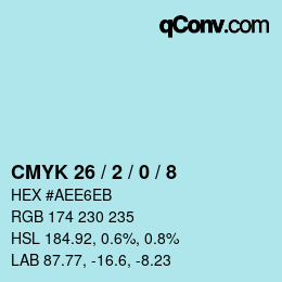 カラーコード: CMYK 26 / 2 / 0 / 8 | qconv.com