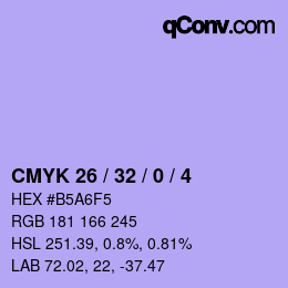 颜色代码: CMYK 26 / 32 / 0 / 4 | qconv.com