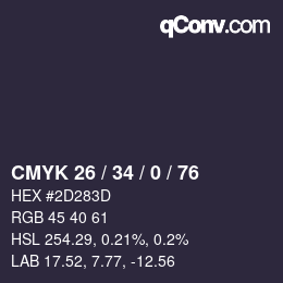 カラーコード: CMYK 26 / 34 / 0 / 76 | qconv.com